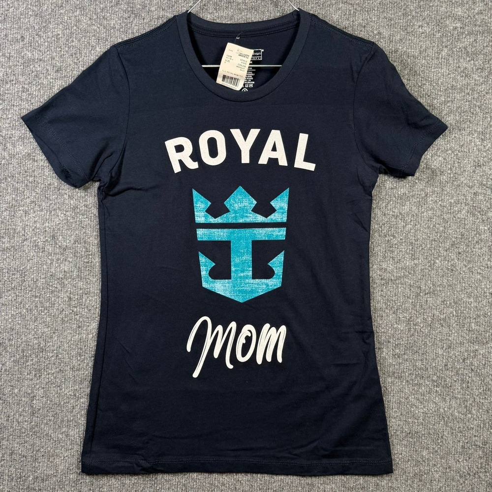 Royal Caribbean Royal Mom T-Shirt Womens Small Navy Graphic Preshrunk Cotton NWT